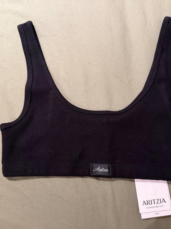 Aritzia Other - Aritzia Black Ribbed Scoop Bralette